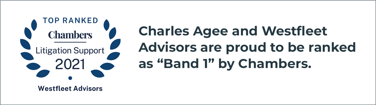 Charles Agee and Westfleet Advisors are proud to be ranked as “Band 1” by Chambers.
